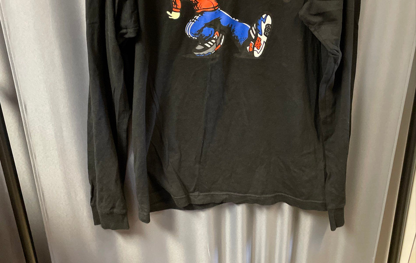 Adidas Men's Black Nite Jogger Cartoon Graphic Long Sleeve T-Shirt Size L