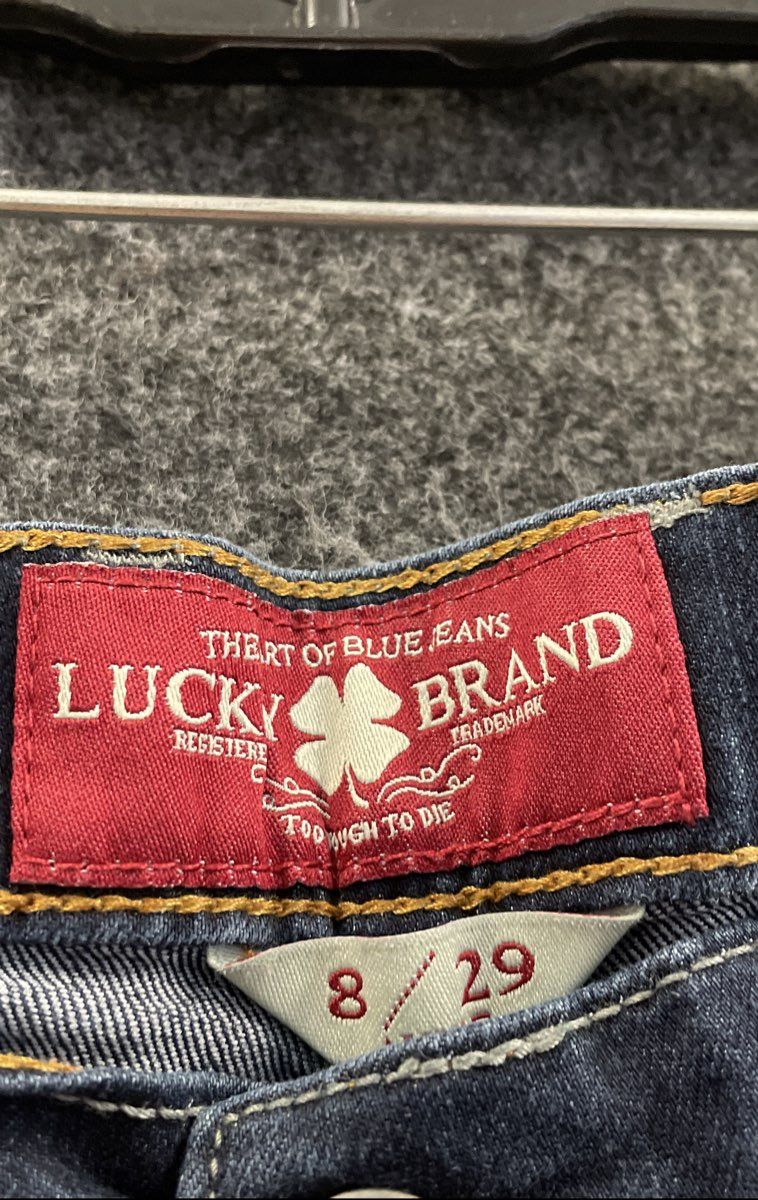 Lucky Brand Women's Sweet 'N Straight Jeans Dark Blue Whiskered Indigo Sz 8/29