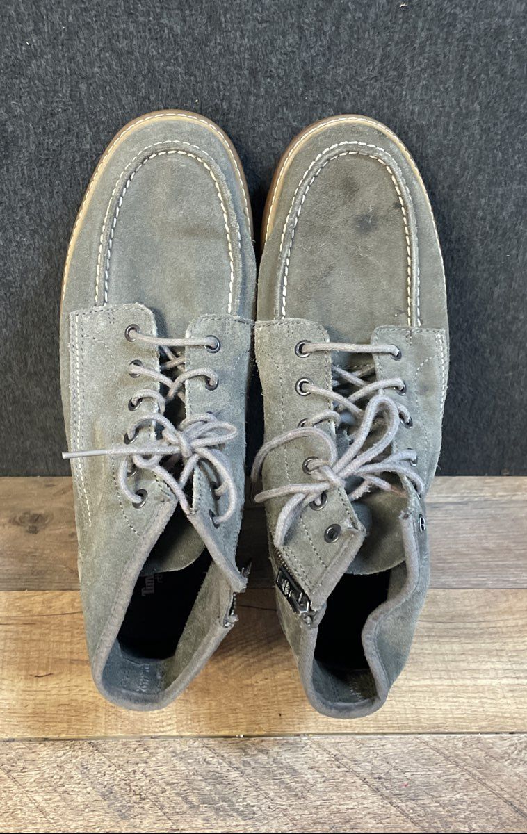 Timberland Earthkeepers Kempton Moc Toe Chukka Zip Gray Suede Boots Size 11