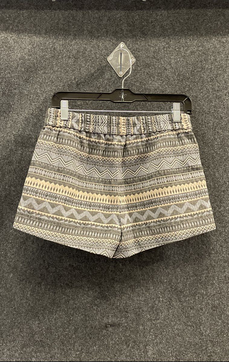 J. Crew Women's Blue Gray Geometric Aztec Print Elastic Waist Shorts Sz 4