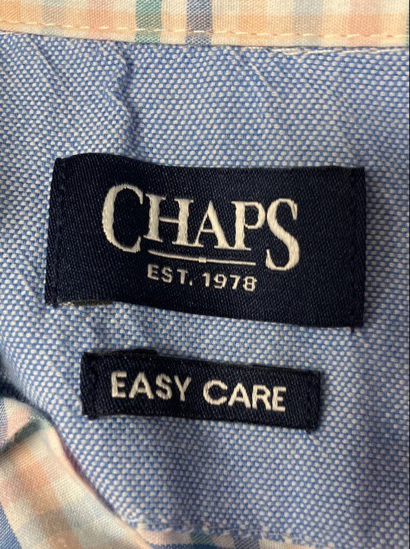Chaps Men's Long Sleeve Button Down Shirts Lot of 3 Plaid Pinstripe Check Sz L