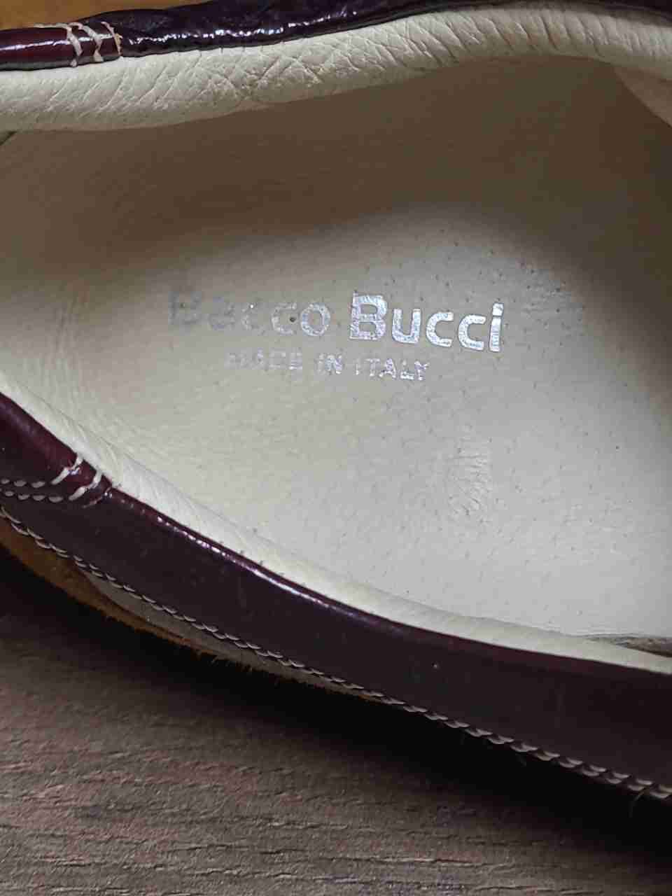 Bacco Bucci Brown Suede Patent Leather 3-Strap Driving Shoes Size 13