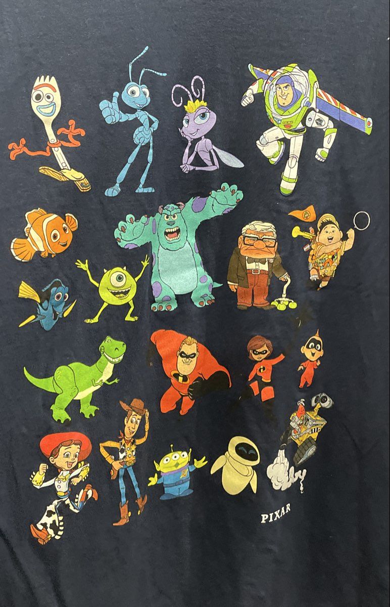 Disney Pixar Men's Navy Blue Multi Character Graphic T-Shirt Toy Story Sz 2XL