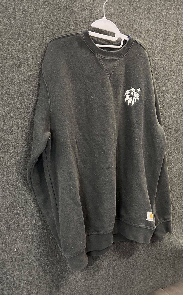 Carhartt Original Fit Crewneck Sweatshirt Black Lion Head Graphic Sz L