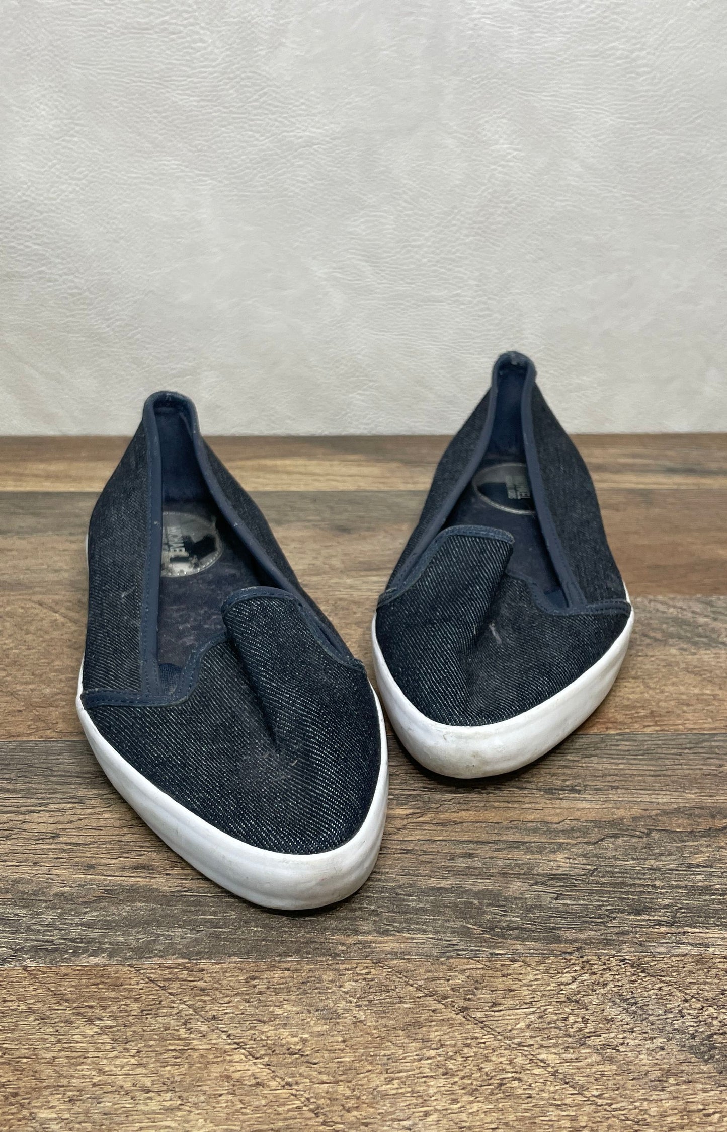 Michael Kors Navy Blue Denim Textile Slip-On Sneakers Size 8M