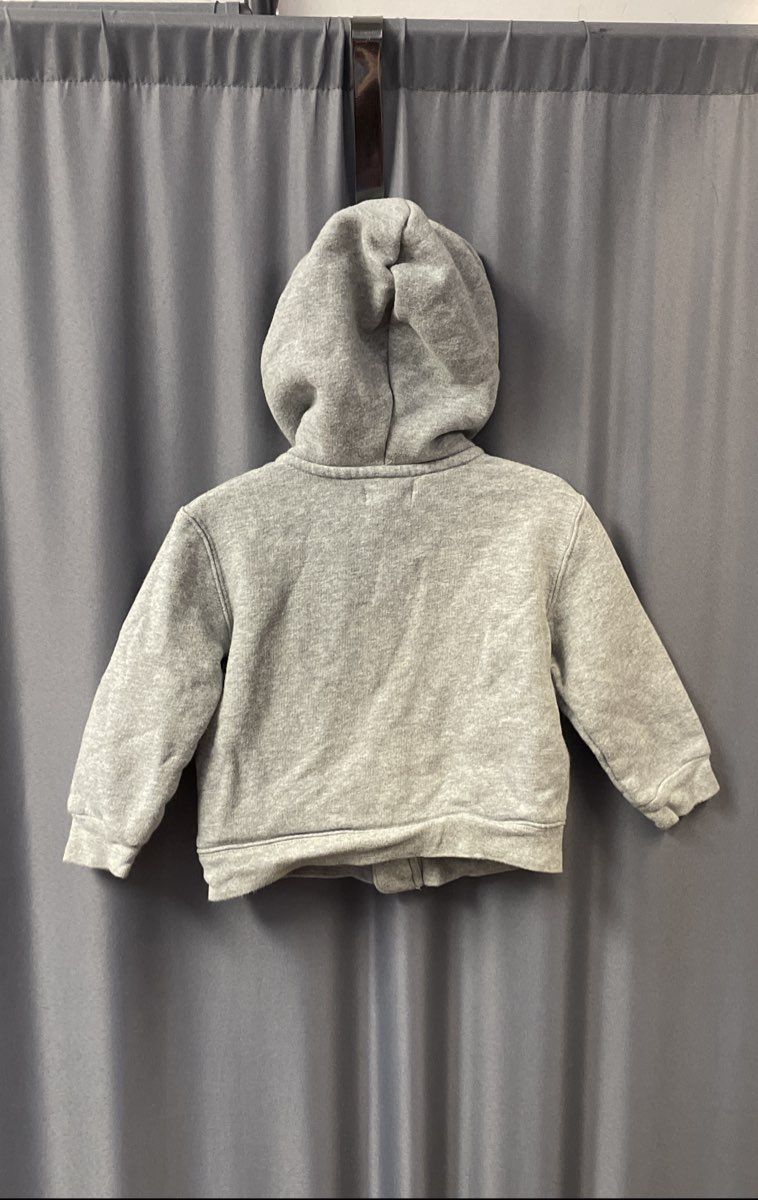 Polo Ralph Lauren Toddler Gray Full Zip Hoodie Navy Pony Logo Sz 24T