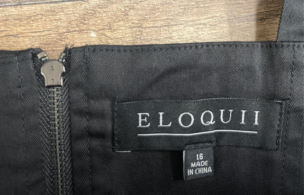 Eloquii Women's Black Tie Front Button Front Sleeveless Dress Sz 16 NWT