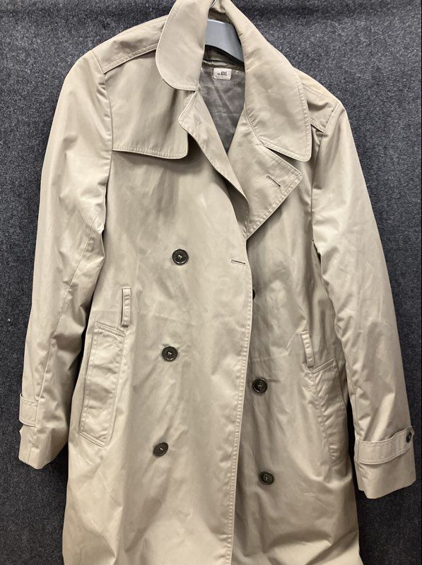 B.M. Grant Men's Military All Weather Overcoat Trench Beige Double Breasted 40XL