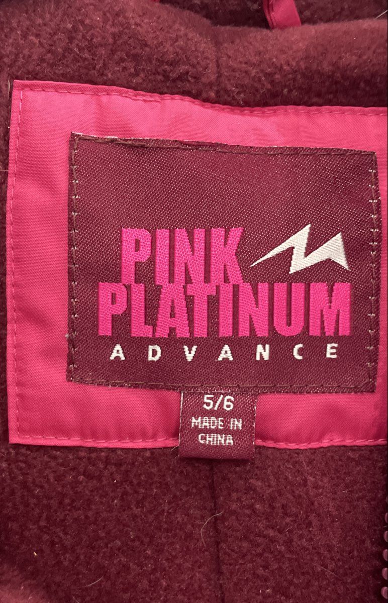 Pink Platinum Advance Girls Pink One Piece Insulated Hooded Snowsuit Sz 5/6