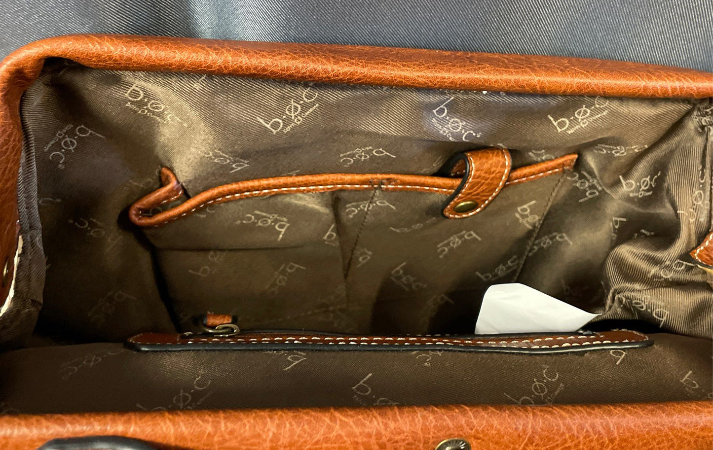 B.O.C. Born Concept Brown Off White Map Print Crossbody Satchel Bag Purse