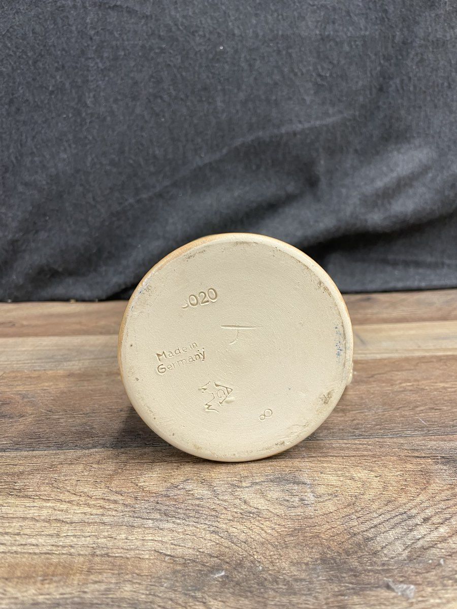 Vintage German Beer Stein Frankfurt am Main Relief Cobalt Pewter Lid Wick-Werke