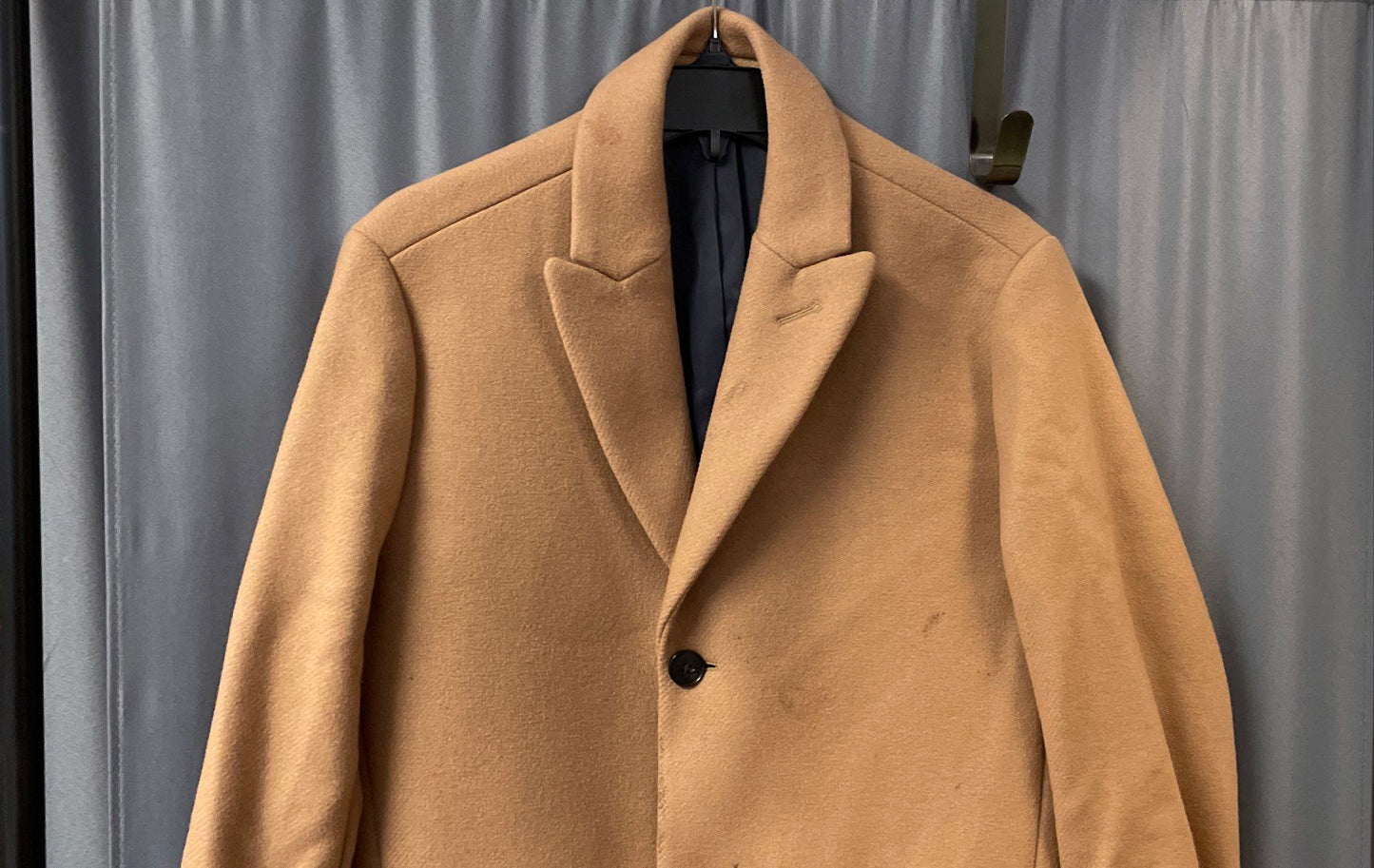 Bonobos Men's Camel Wool Blend 3-Button Topcoat Sz 38R