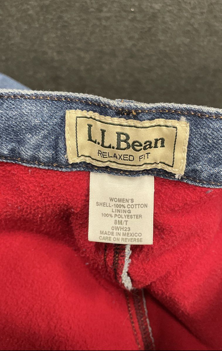 L.L. Bean Women's Blue Fleece Lined Relaxed Fit Denim Jeans Vintage Y2K Sz 8MT