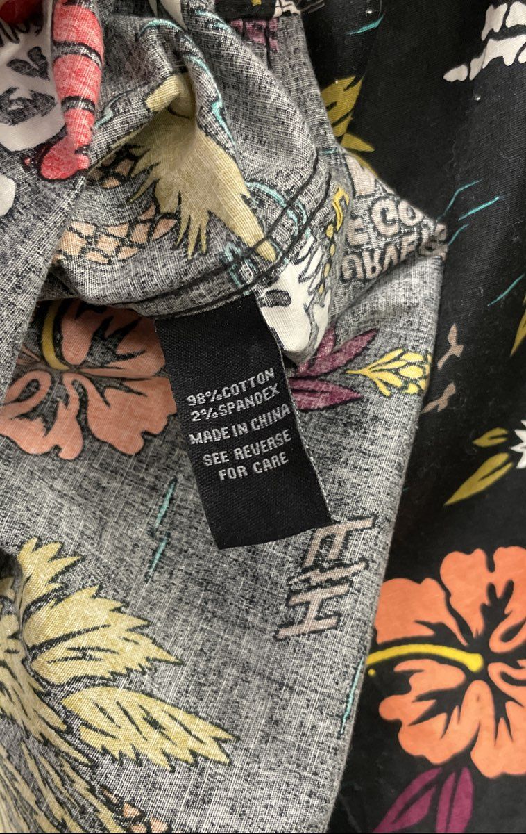 Fasthouse Customs Tropical Skull Hawaiian Button Down Shirt Black Mens Sz M