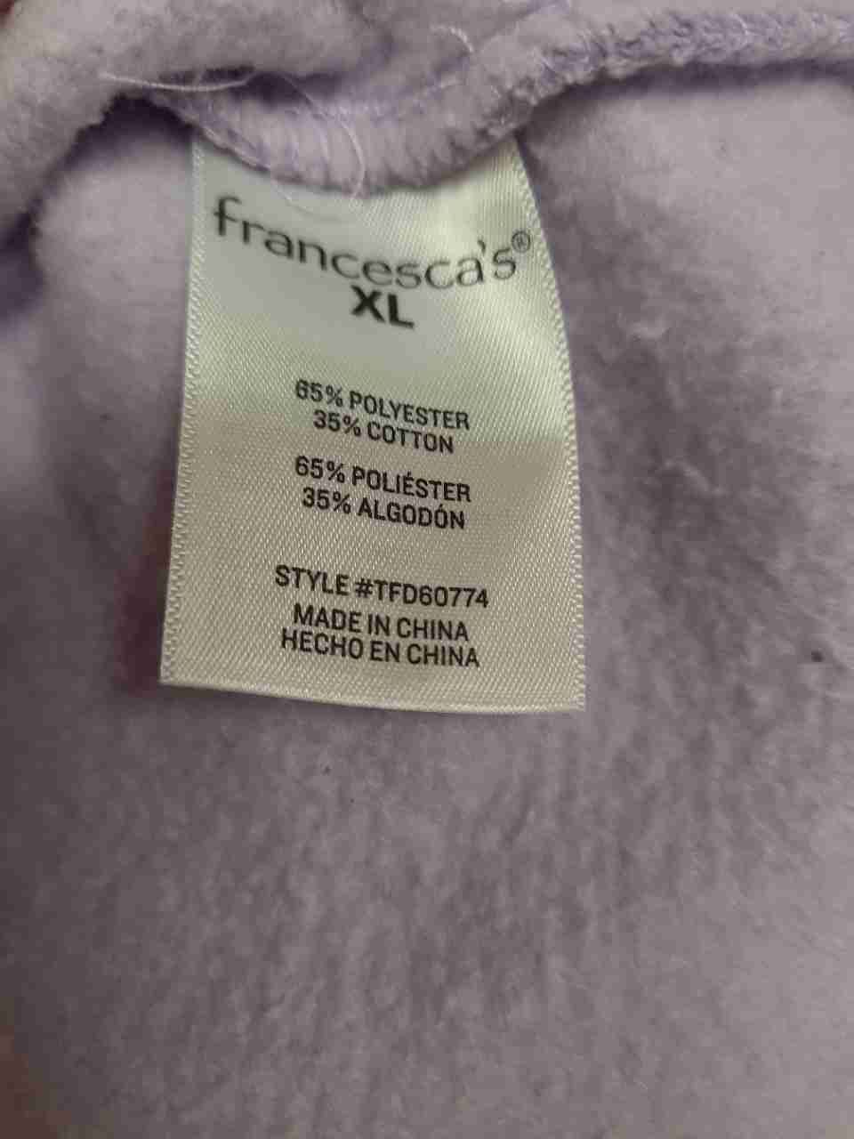 Mi ami Women's Lavender Monte Carlo Monaco Mock Neck Sweatshirt Hoodie Sz XL