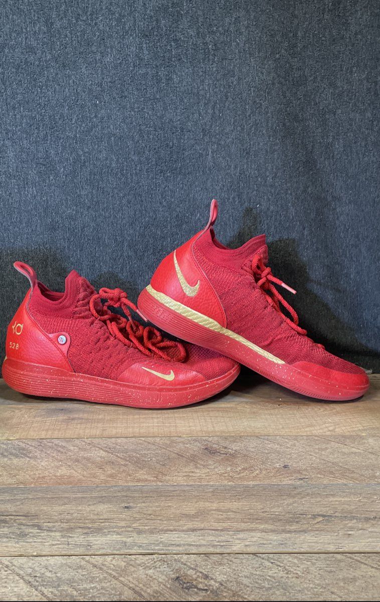 Nike Zoom KD 11 Red Gold Basketball Shoes Men's Size 10 AT8632-993