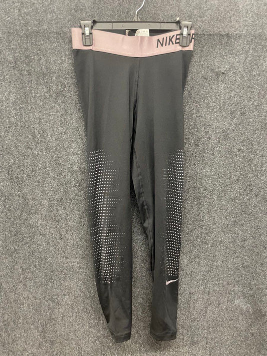 Nike Pro Women's Dri Fit Graphic Training Leggings Black Mauve Size Medium