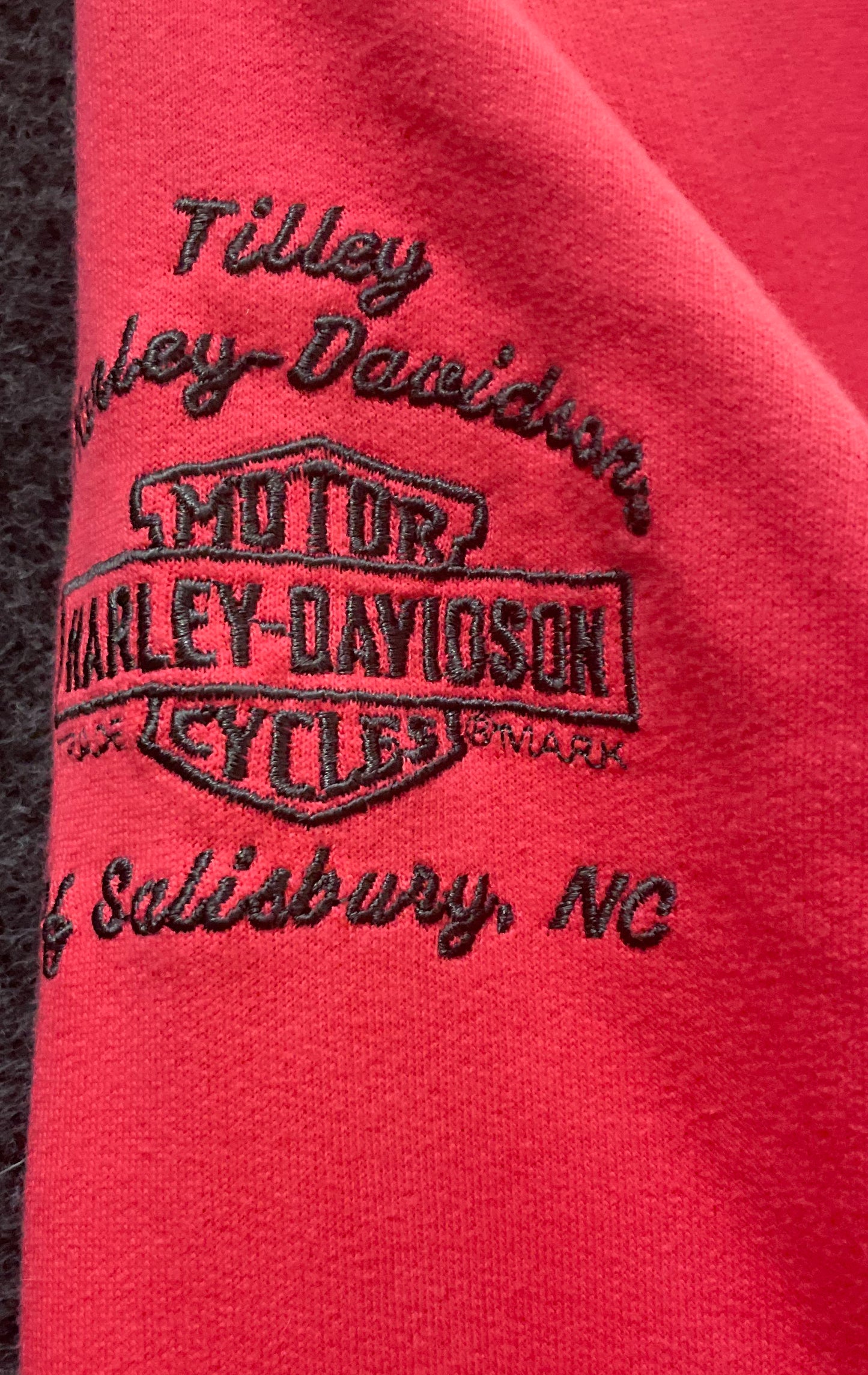Harley-Davidson Pink V-Neck Hooded Sweatshirt Studded Salisbury NC Dealer Sz L