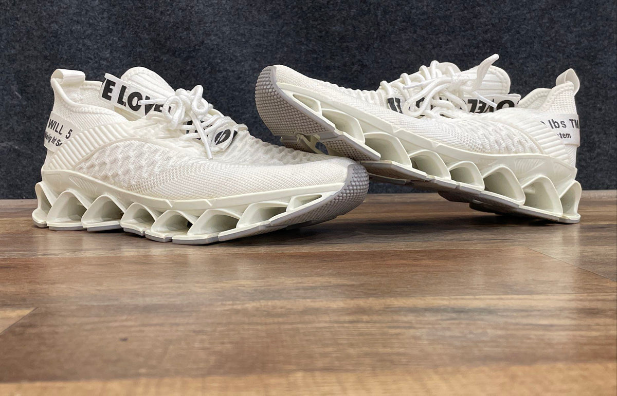 Love Weight Securing System White Knit Blade Fashion Sneakers Size 41