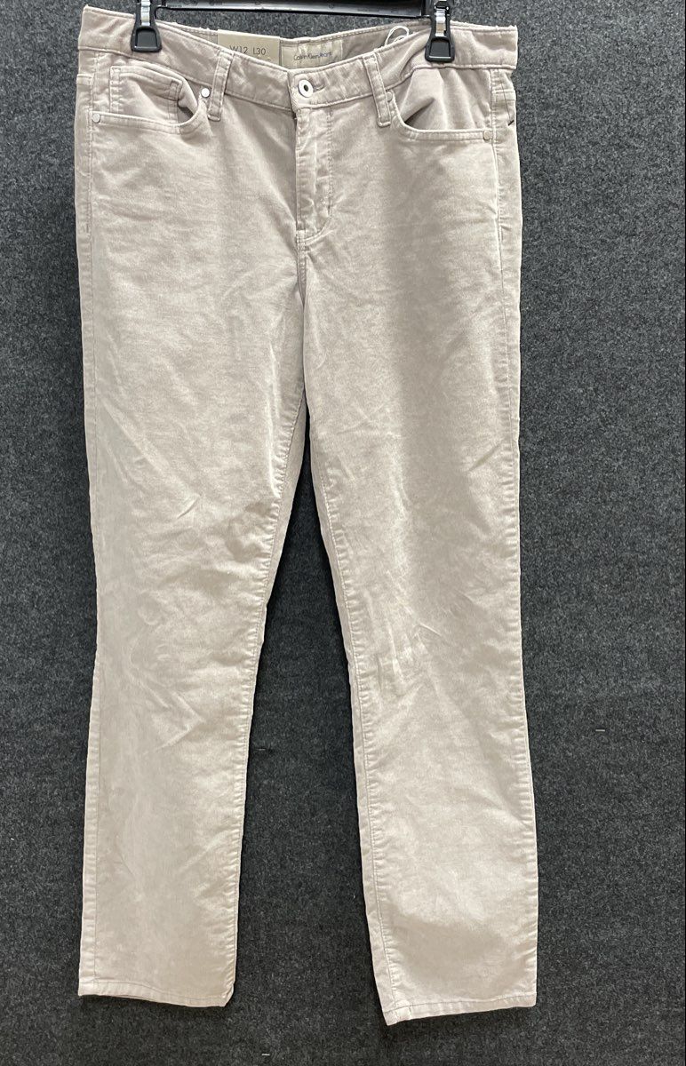 Calvin Klein Women's Ultimate Skinny Corduroy Pants Taupe Tan Size 12x30 NWT