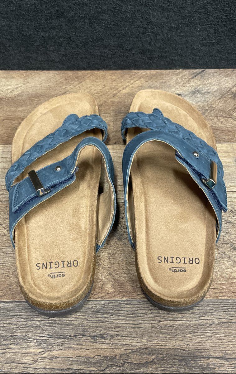 Earth Origins Etbelita-QV Blue Thong Slide Sandals Women's Size 7