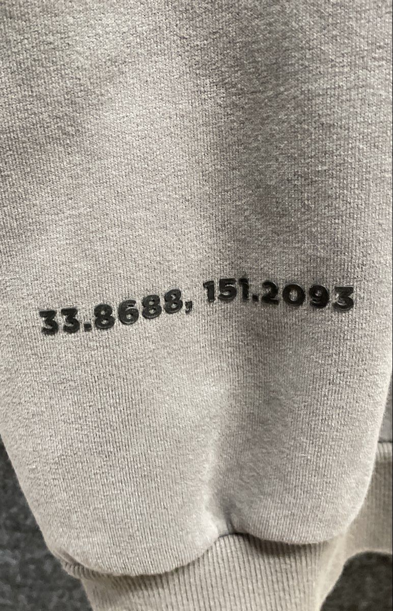 Meshki Women's Grey Crewneck Sweatshirt Logo Sydney Coordinates Sz S