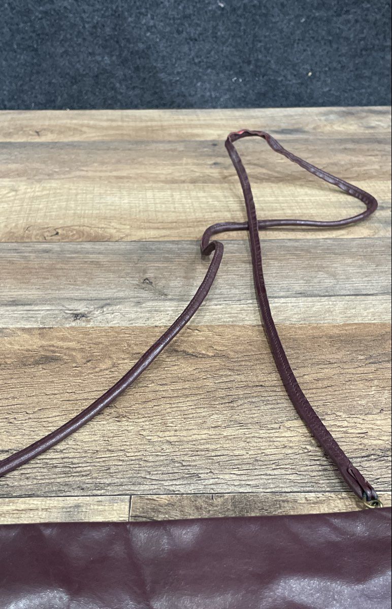 Vintage Anne Klein Maroon Leather Shoulder Crossbody Bag Lion Logo
