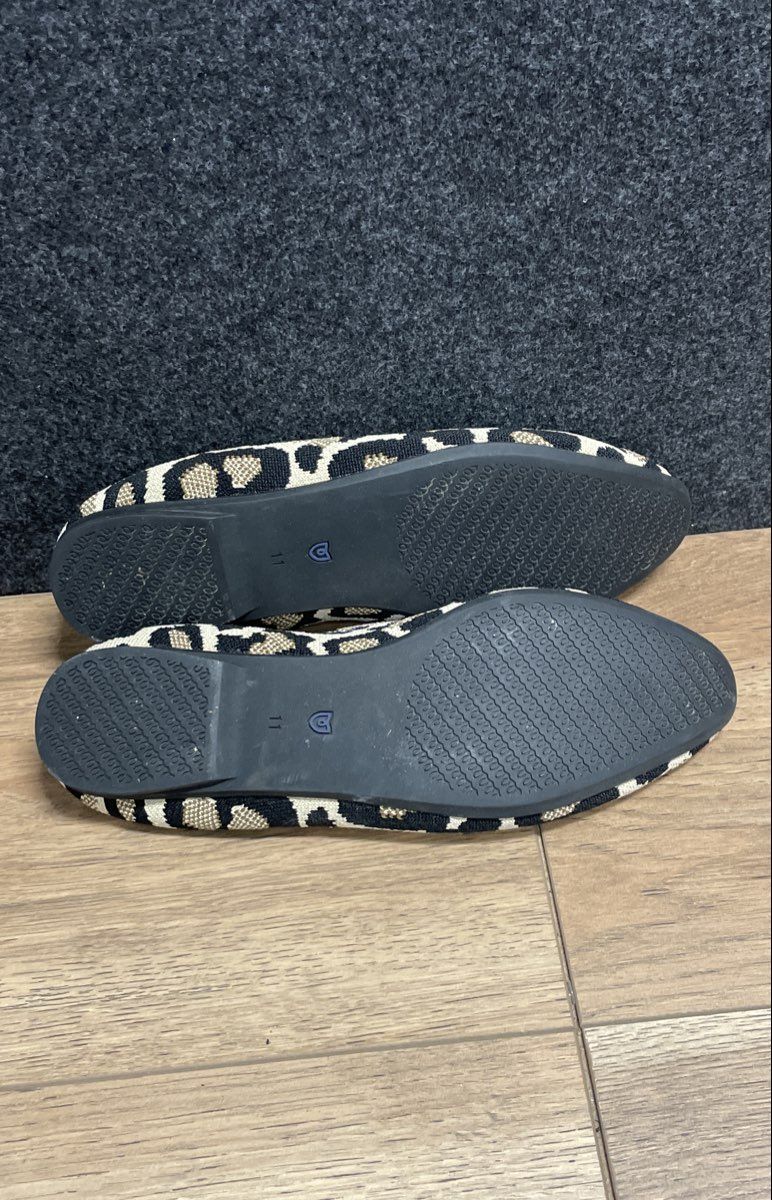 Rothy's The Loafer Big Cat Leopard Print Knit Flats Women's Size 11