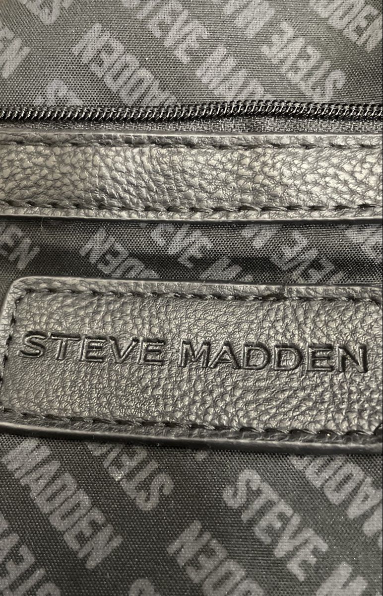 Steve Madden Pink Fabric Backpack Large Logo Gold Hardware