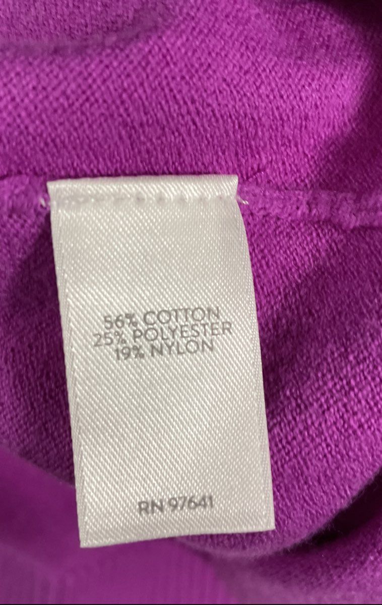 J. Jill Women's Purple Magenta Cotton Blend Long Sleeve Tunic Sweater Sz S