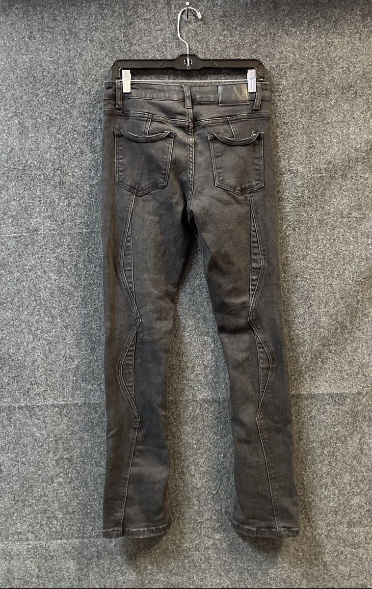Waimea Boys' Stacked Fit Jeans Black Panelled Streetwear Denim Sz 18