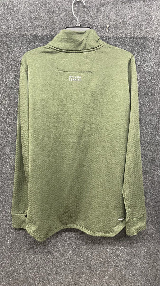 New Balance Men's 1/4 Zip Fleece Pullover Olive Green Running NB Heat Sz XL