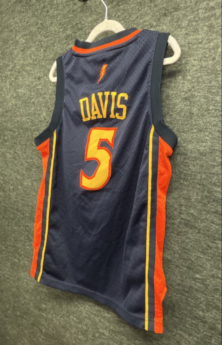 Adidas Kids Golden State Warriors Baron Davis #5 Navy Basketball Jersey Sz M