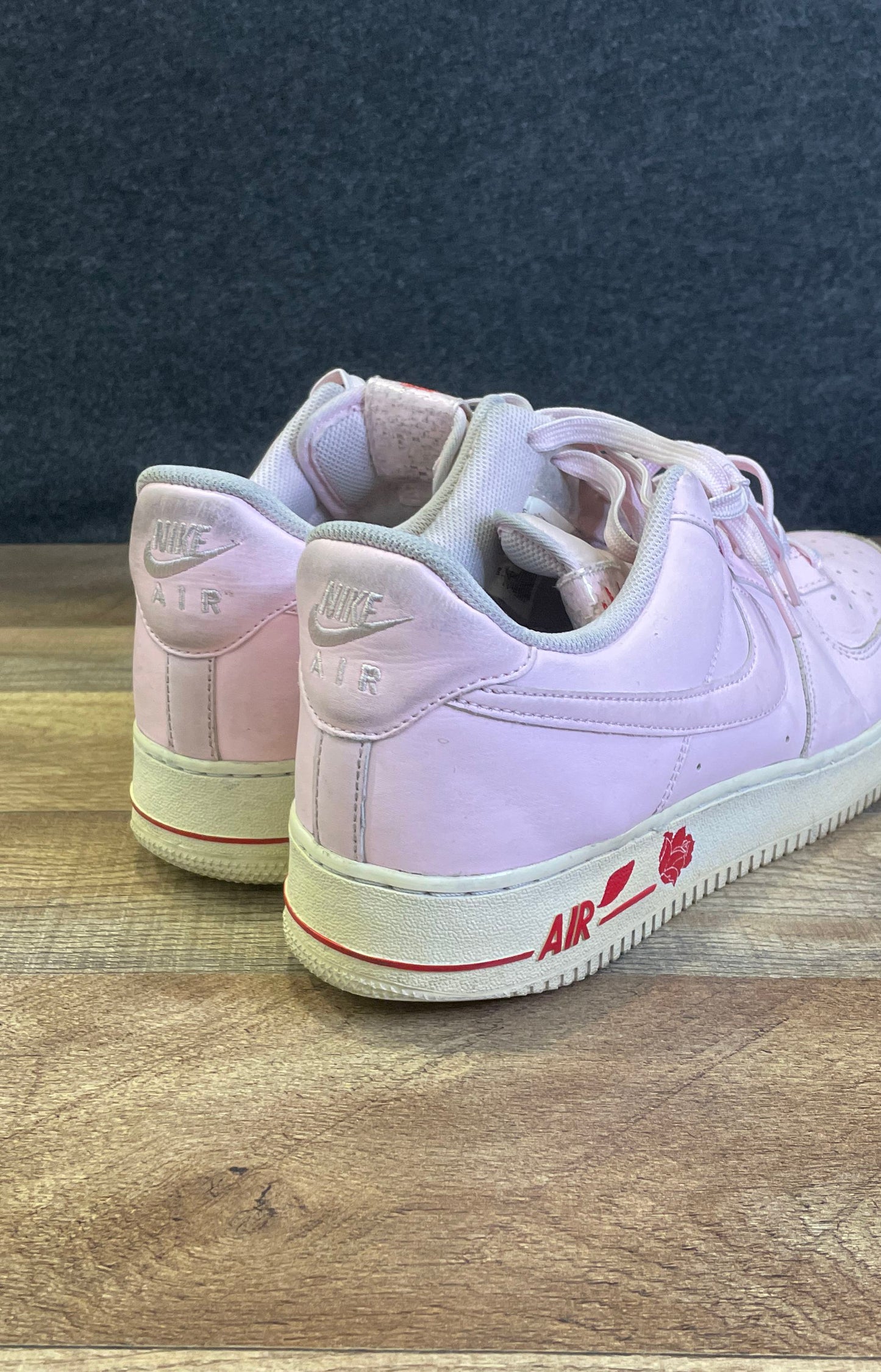 Nike Air Force 1 Low Rose Pink Foam University Red Sneakers Men's Size 12 COA
