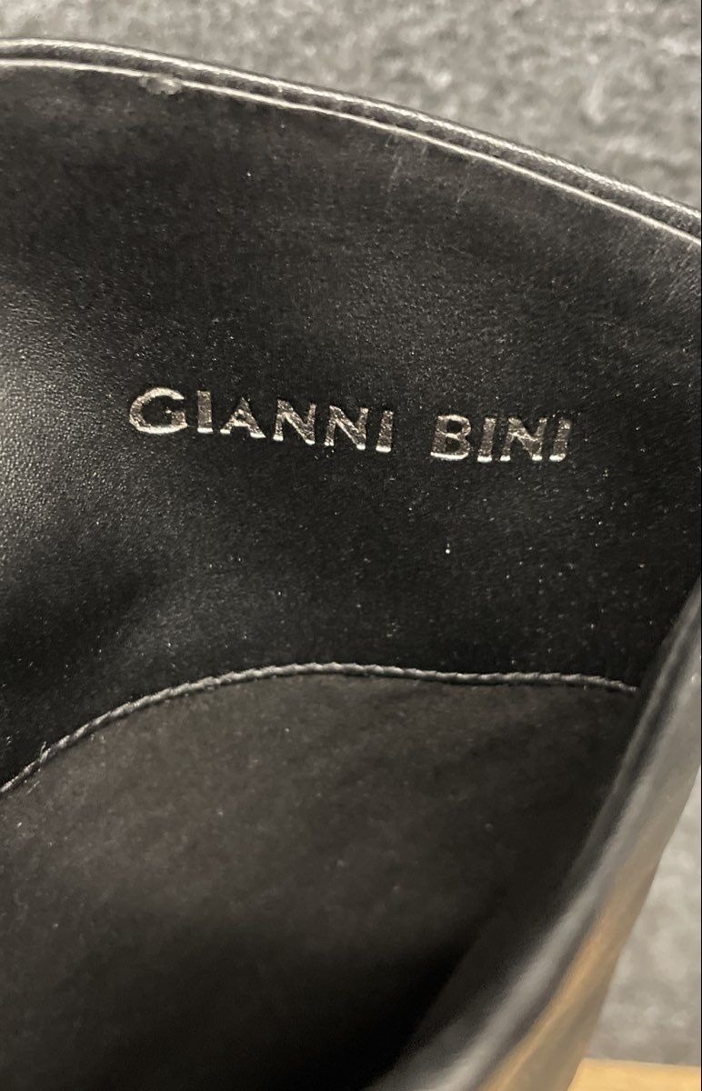 Gianni Bini Black Leather Tall Knee High Side Zip Boots Women's Size 7M NWT