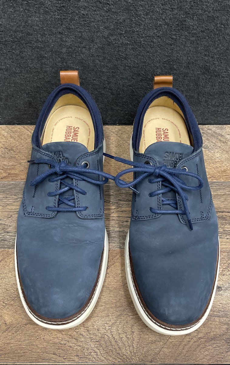 Samuel Hubbard Hubbard Free Navy Blue Nubuck Oxford Derby Shoes Size 9