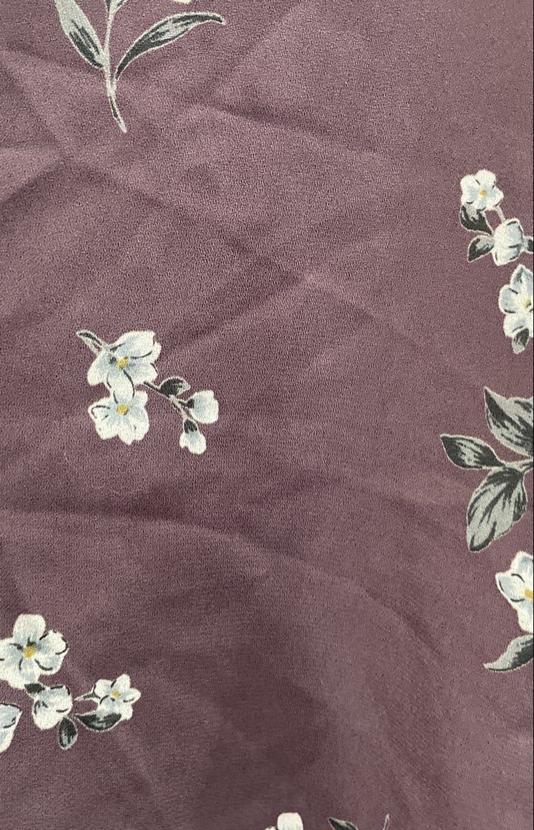 Papermoon Women's Purple Floral Split Neck Cap Sleeve Blouse Top Sz SP