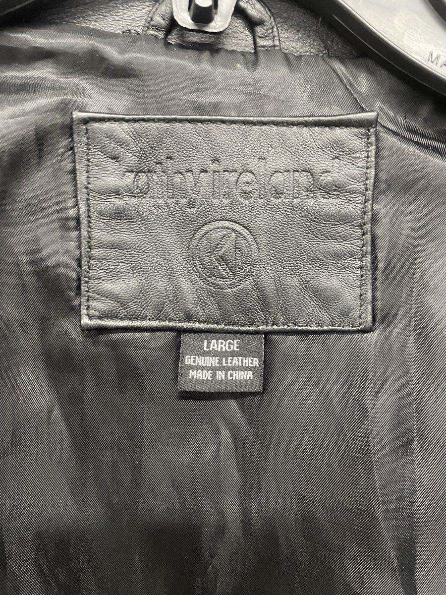 Kathy Ireland Women's Black Genuine Leather Zip Front Jacket Sz L
