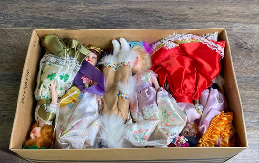 Vintage Lot of 12 Dolls of the World International Souvenir Costume Sleep Eye