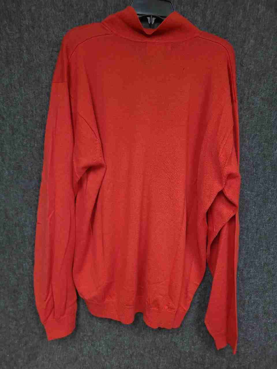 Vintage 90s Eddie Bauer AKA Men's Red 100% Wool Polo Sweater Sz XL Tall