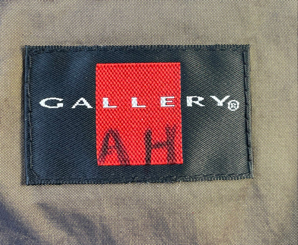 Vintage 90s Gallery Women's Black Hooded Raincoat Khaki Contrast Lining Long