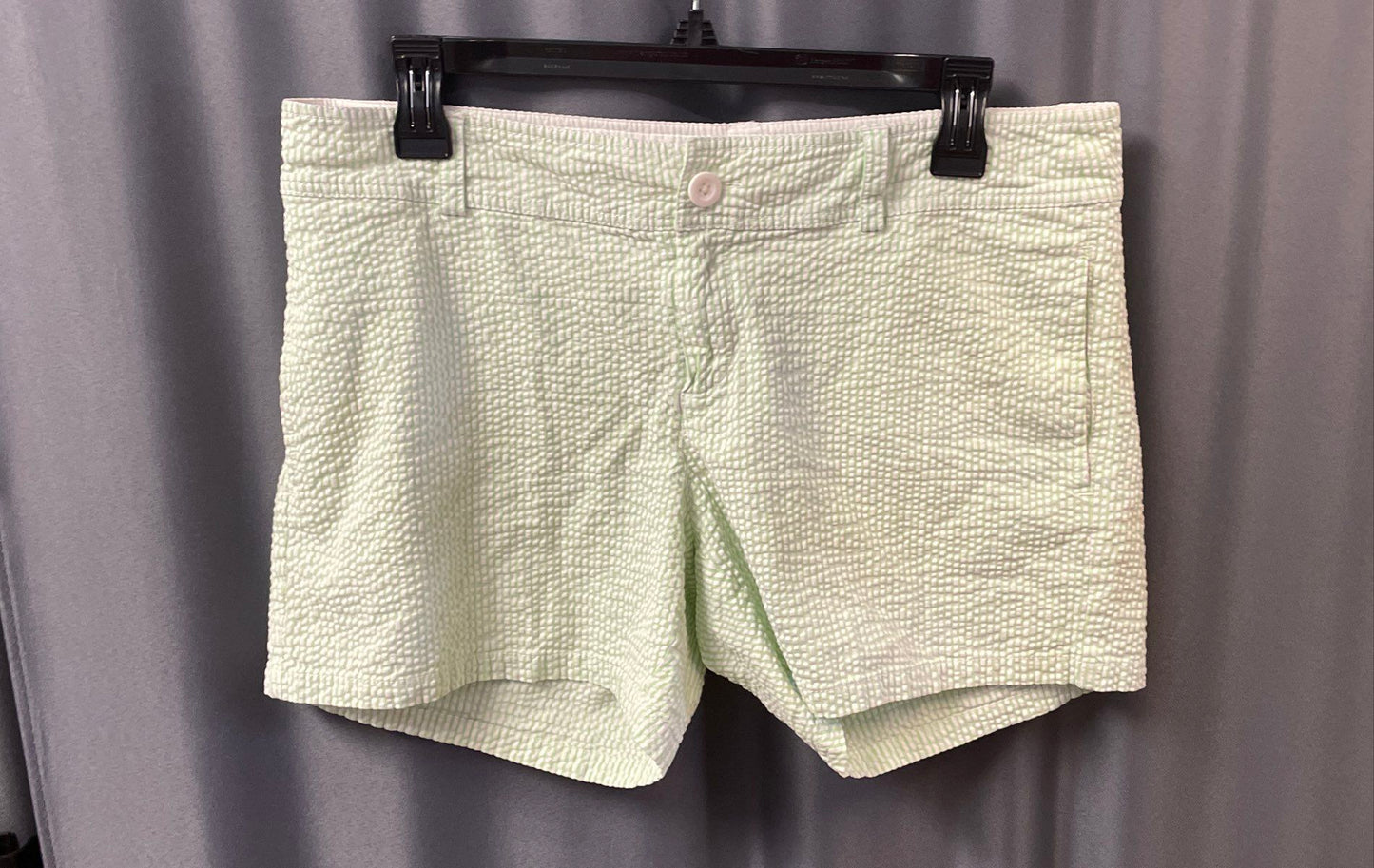 Lilly Pulitzer Women's Green White Seersucker Striped Shorts Sz 10