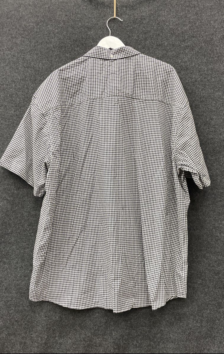 PD&C Men's Black White Gingham Short Sleeve Button Down Shirt Big & Tall 4X NWT