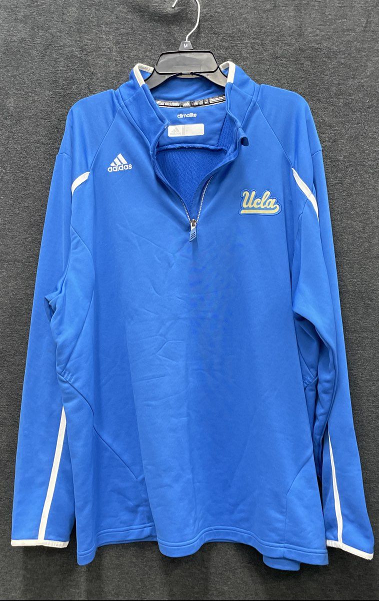 Adidas Men's UCLA Bruins Quarter Zip Pullover Jacket Blue Climalite Sz 2XL