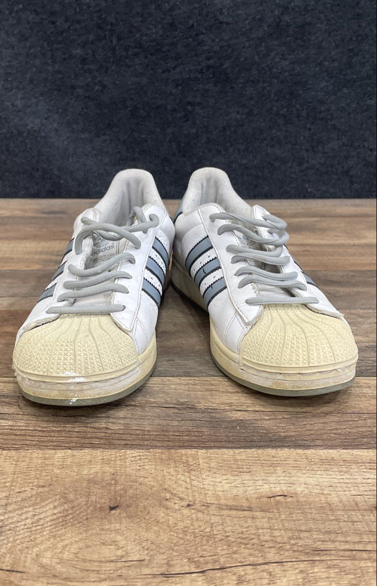 Vintage 2003 Adidas Superstar Tim Duncan 21 White Blue Sneakers Size 8