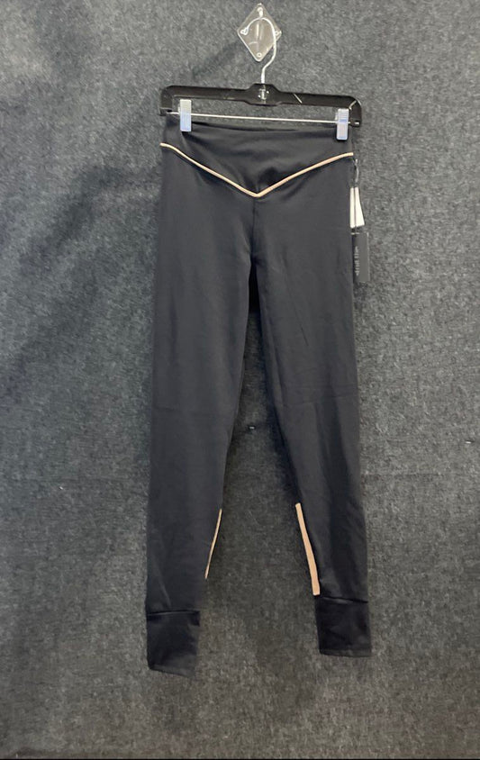 Strut This Women's Oliver Ankle Leggings Black Cashew Waffle Trim Sz L NWT