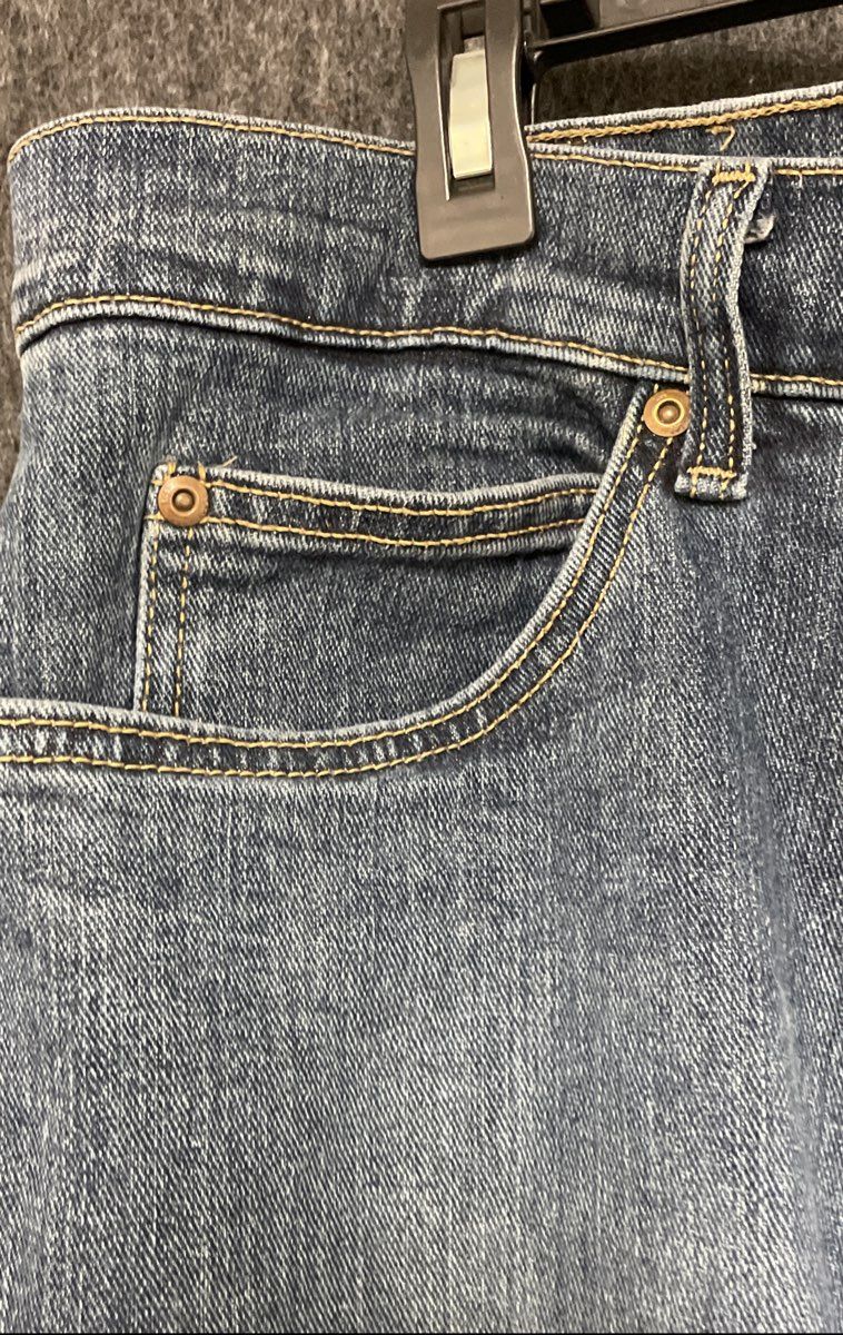 Lee Men's Blue Regular Fit Denim Stretch Jeans Distressed Sz 36x29