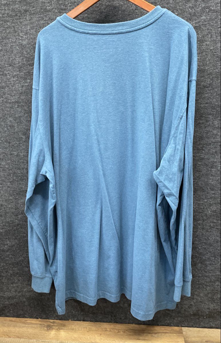 Carhartt Men's Blue Henley Long Sleeve T-Shirt Original Fit Pocket Sz 4XL