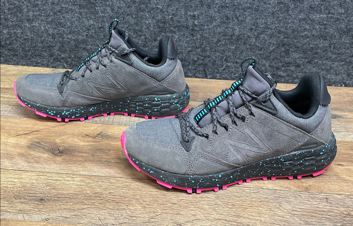 New Balance Fresh Foam Crag v1 Grey Pink Teal Trail Running Shoes Women's Sz 8