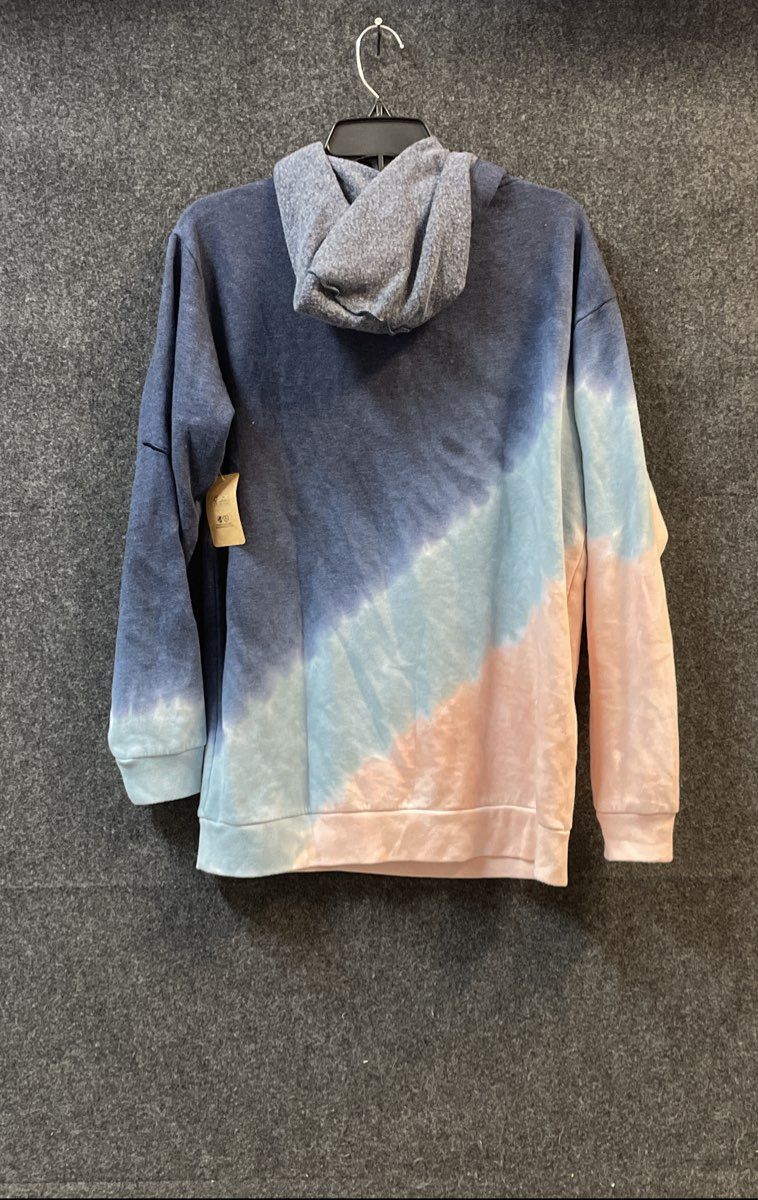 PINK Victoria's Secret Women's Hoodie Blue Pink Tie Dye Pullover Sz S NWT